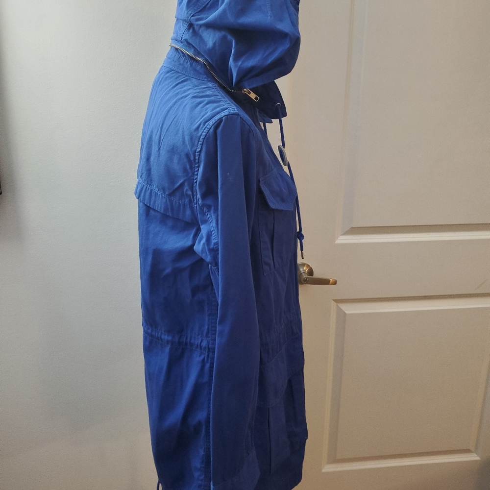 J.Crew Fatigue Hooded Jacket Cobalt blue Sz XS - Picture 4 of 9
